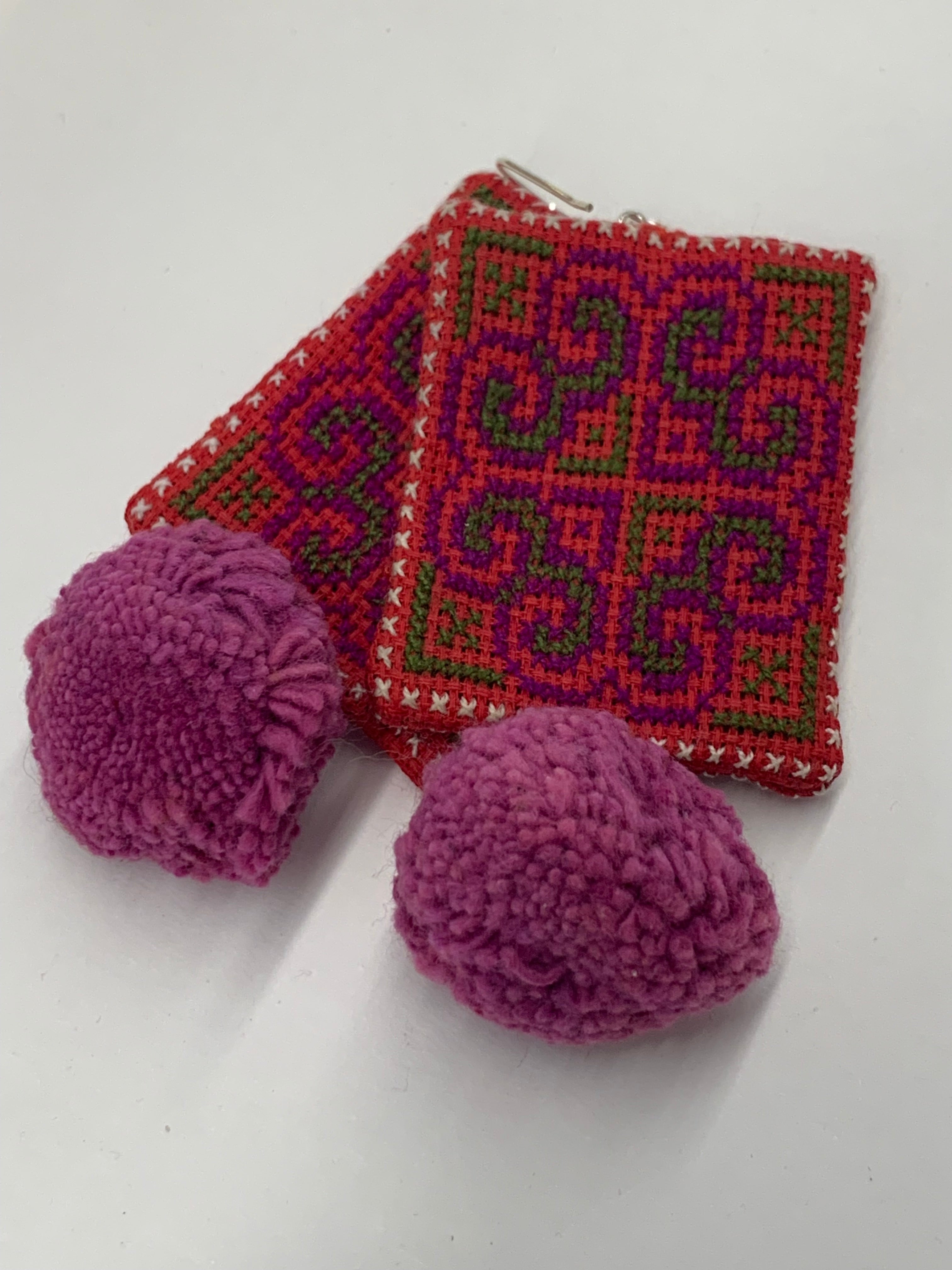 Hmong Embroidered Earring