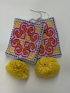 Hmong Embroidered Earring