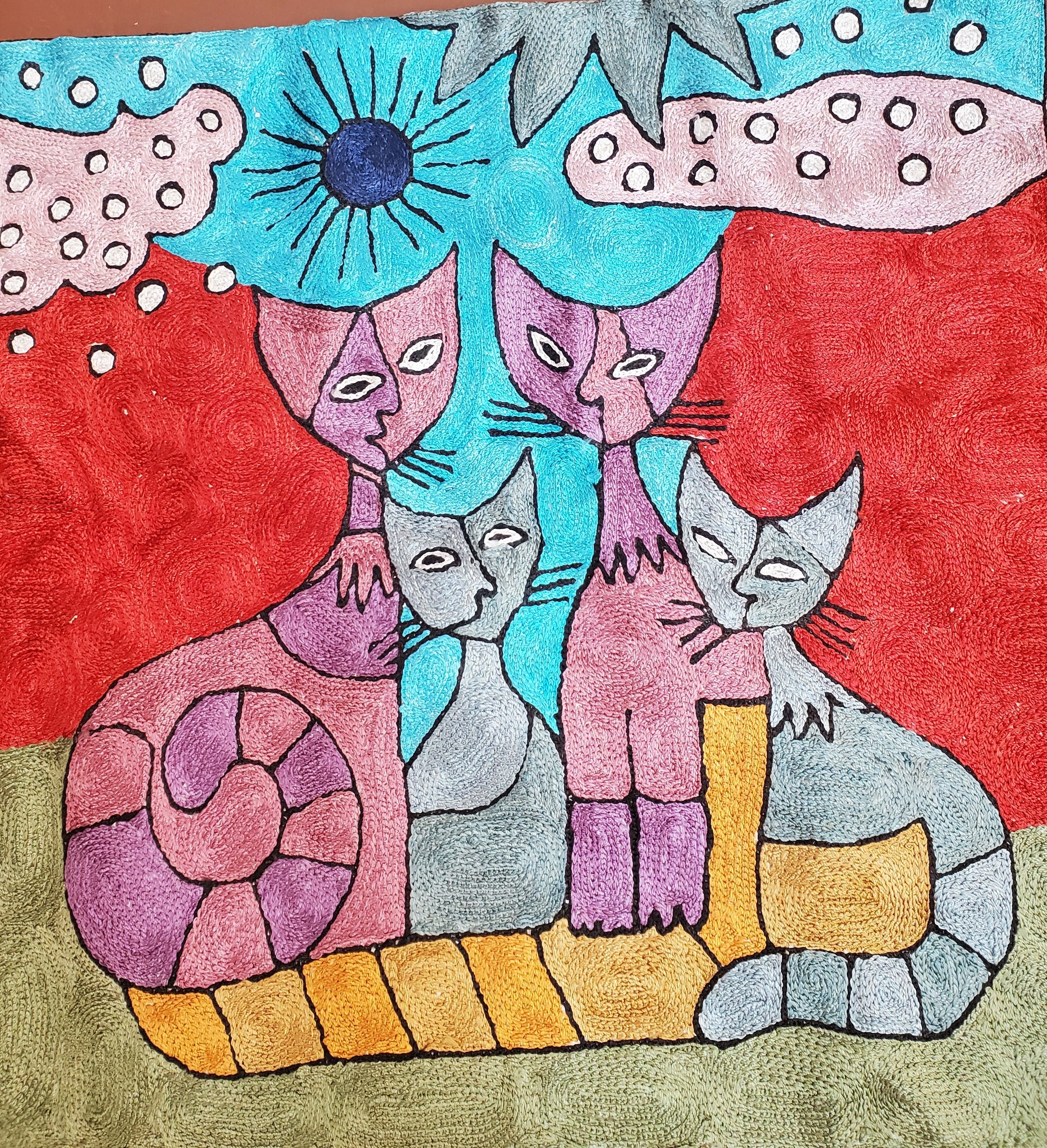 Four Cats Pillow Cover