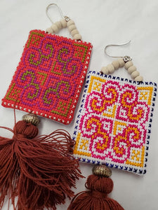 Hmong Embroidered Earring