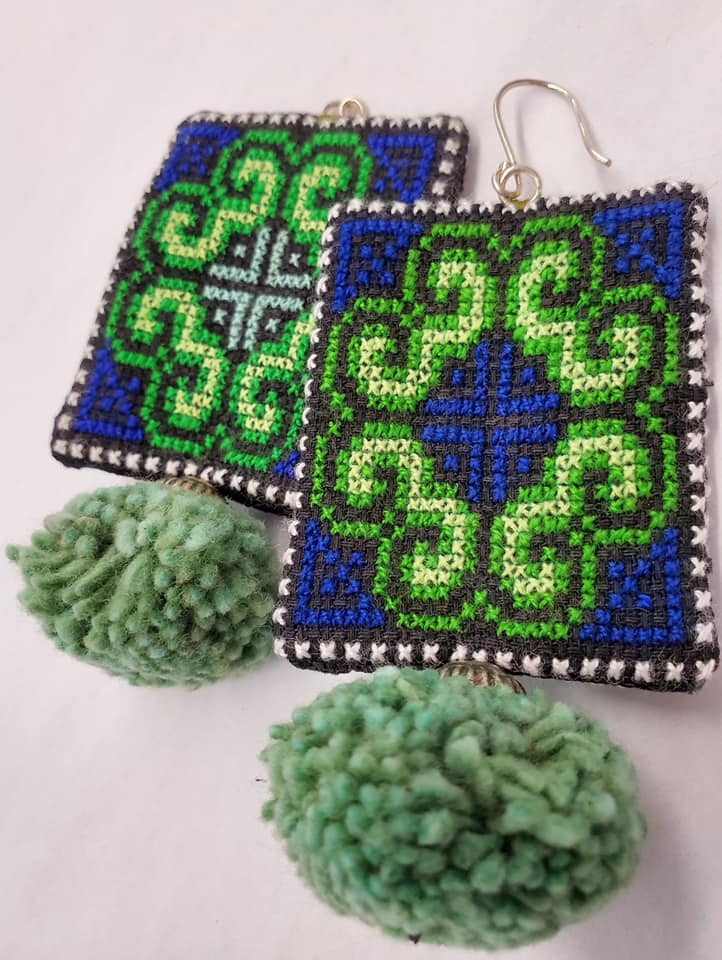 Hmong Embroidered Earring